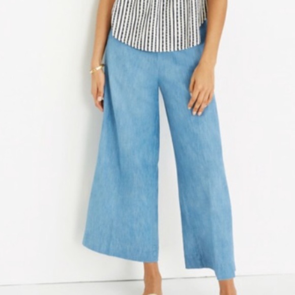 Madewell Pants - Madewell Huston Pull-on Chambray Cropped Pants